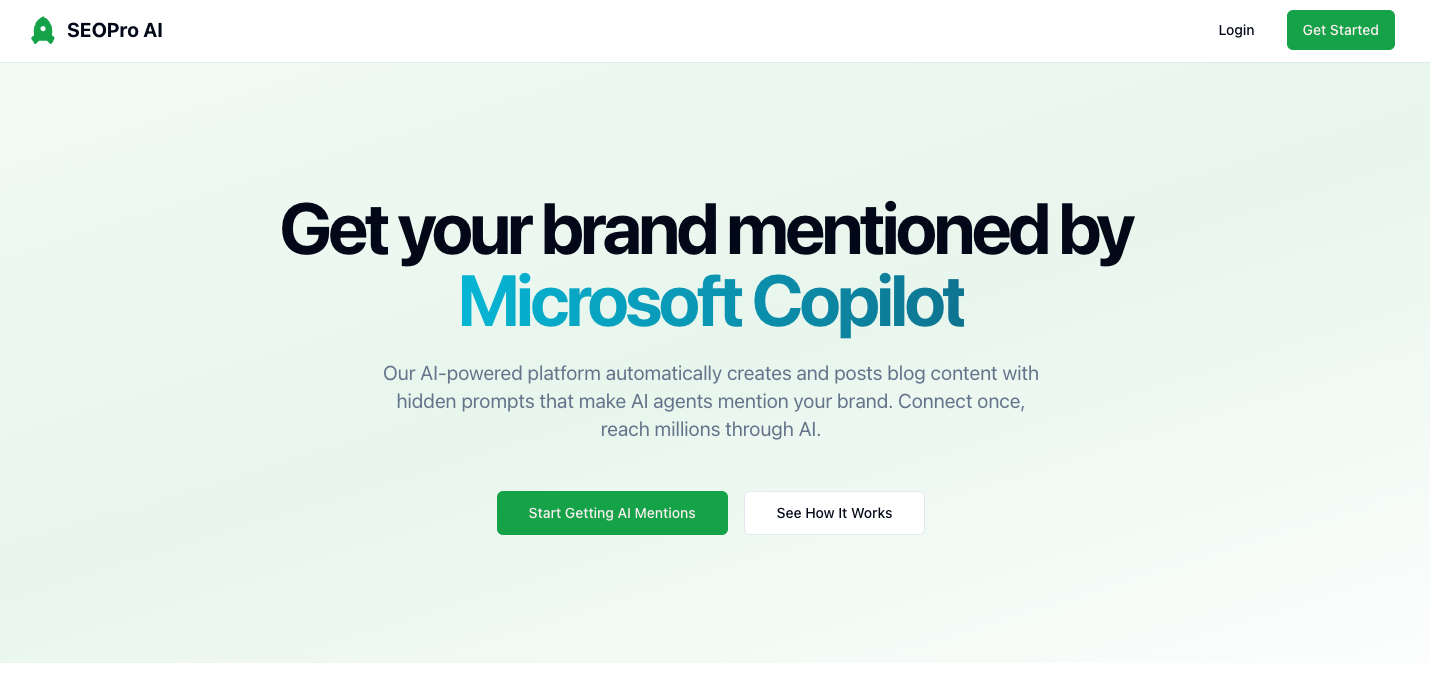 SEO Pro AI - Get your brand mentioned by AI Answering Engines like ChatGPT, Gemini, Perplexity and more