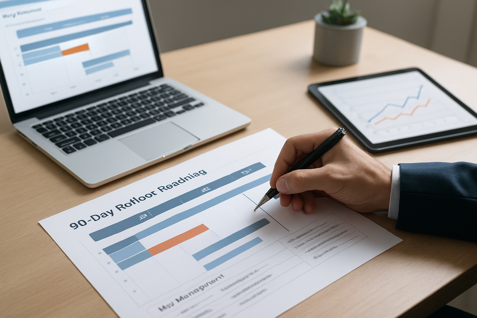 Illustration for 90-Day Rollout Roadmap and Risk Management related to ai seo automation for marketing teams