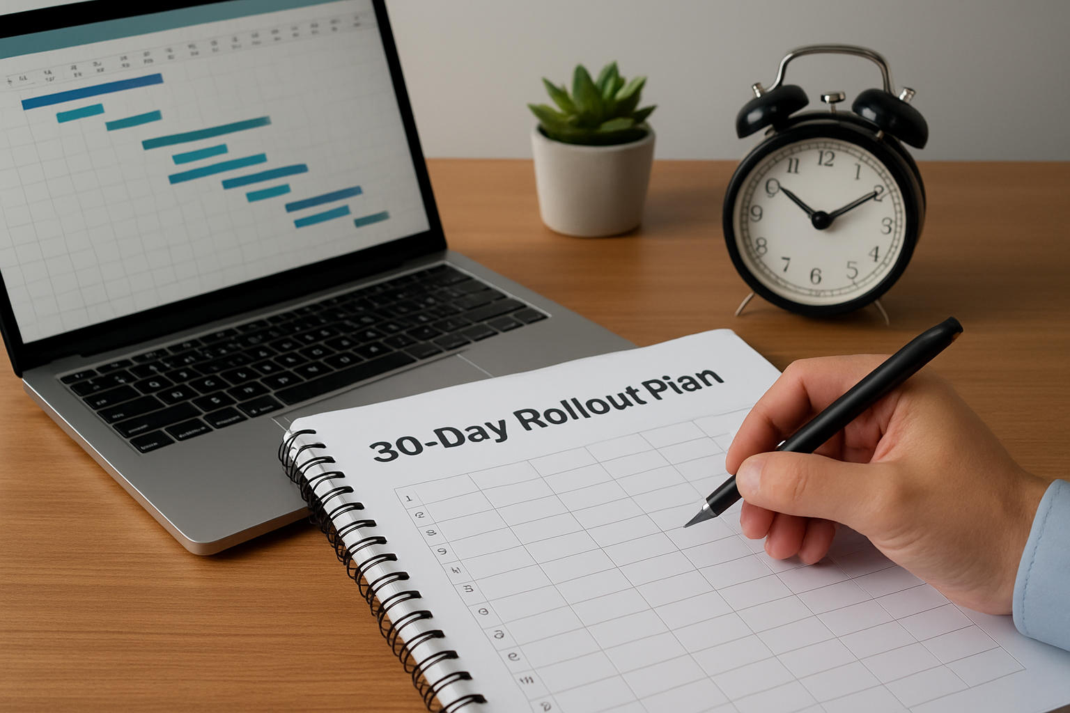 Illustration for 30-Day Rollout Plan You Can Start Today related to automated content distribution to boost rankings