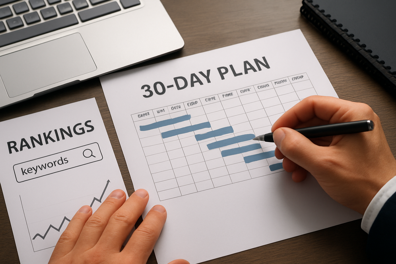 Illustration for Execution Blueprint: A 30-Day Plan to Lift Rankings related to keywords search ranking