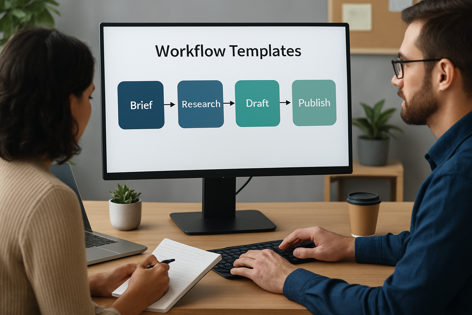 Illustration for Workflow Templates for Teams: From Brief to Publish related to llm based tools for seo content optimization