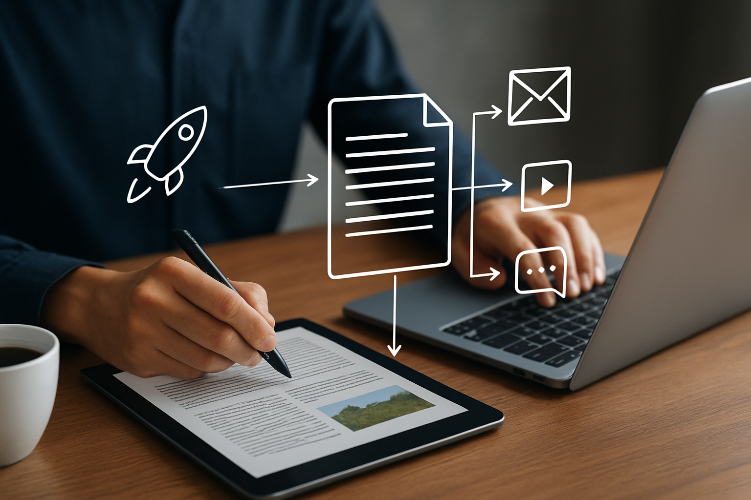 Illustration for Tech Stack and Workflow: From Draft to Omnichannel Delivery related to content distribution automation