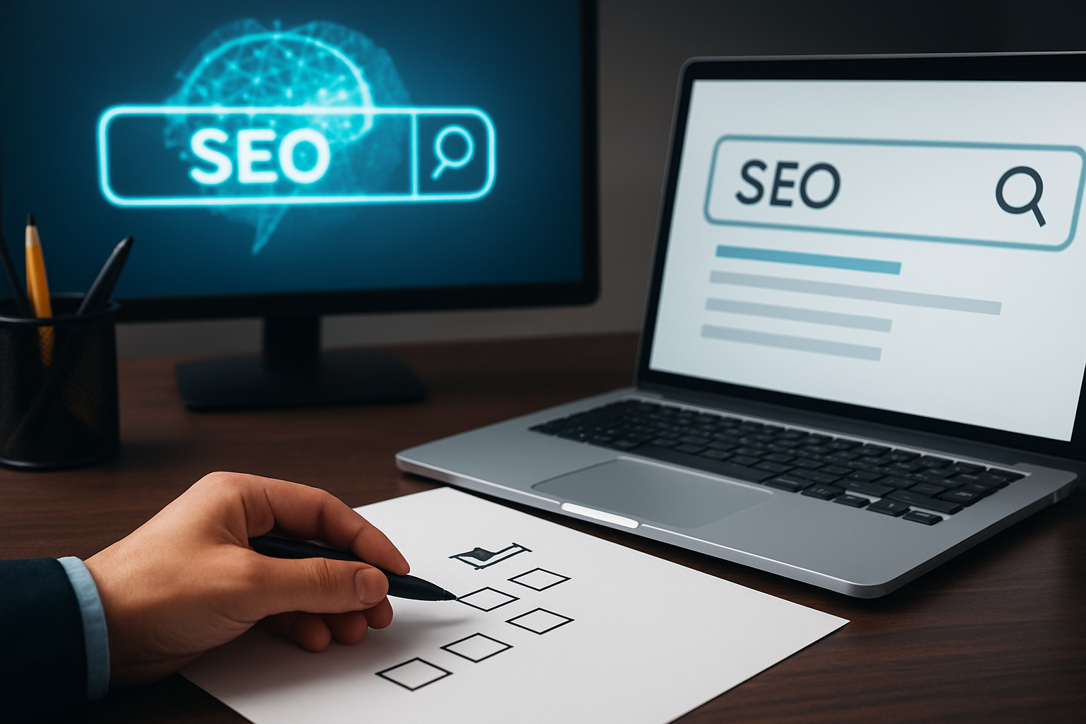 Illustration for How SEOPro AI Operationalizes This Checklist related to online search engine ranking